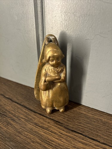Vintage brass dutch woman - brass,