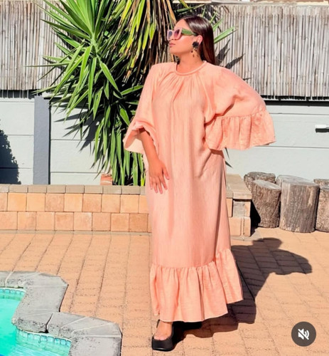 Peach pink orange flounced - h&m,