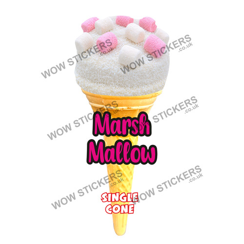 Marshmallow scoop single cone - marshmallow,