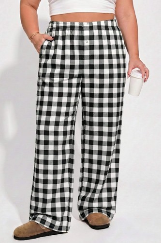 Black plus size plaid - size,