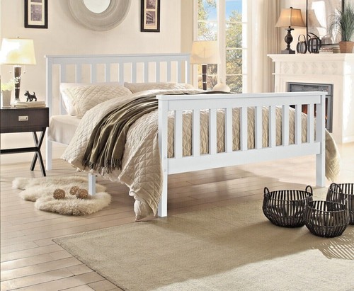 Solid 4ft wooden pinewood bed - wooden,