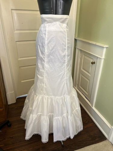 White nylon bridal slip - nylon,