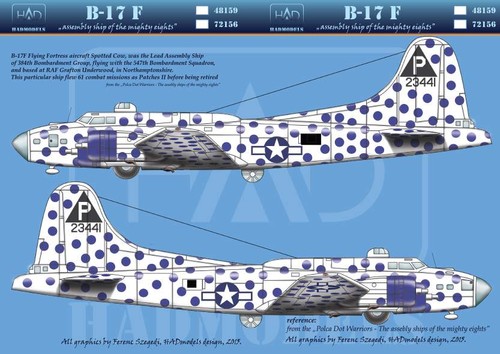 Had models hun72156 b - 1:72, b-17f