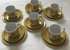 VTG  70s Staffordshire Potteries 18 Pc Tea/Coffee Set~Crazing On Plates/Saucers