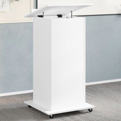 White lectern with drawer - with,