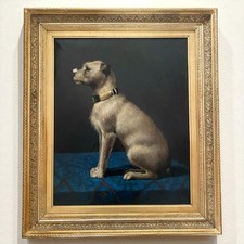 Antique Dog Border Terrier Oil