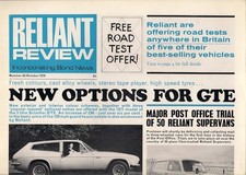 Reliant Review No43 October 1970 UK Market Brochure Regal Scimitar Bond Bug