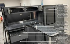 VW T4 Luxury Matt Grey Light Weight Ply Camper Kitchen Units With Black Sparkle