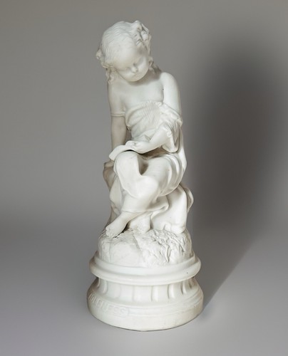 Antique 19th white parian - c,