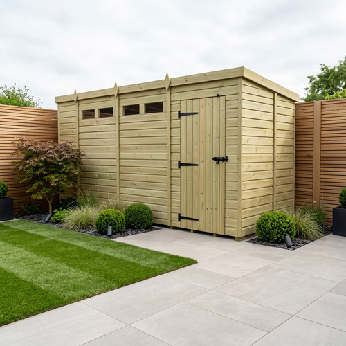 Security pent shed double - -,
