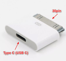 USB C Female to 30 Pin Male Charger Adapter iPhone 3 4S iPad 1 2 3 iPod Touch