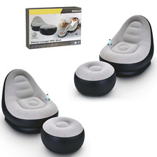 Jilong Inflatable Deluxe Lounger Ottoman Couch Gaming Chair Foot Stool Seat Air