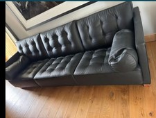 RRP £12,569 Flexform Le Canape Sleek Stunning Sofa in a Sumptuous Black Leather