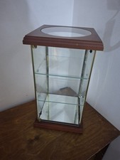 Retro Vintage Curio Wooden Glass Mirrored Display Cabinet case  Free P&P