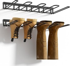 Welly Boot Rack - Wall Mounted Welly Boot Stand for 4 Pairs - Metal Storage Rac