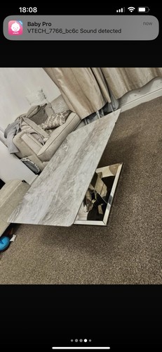 Grey marbled coffee table - coffee,
