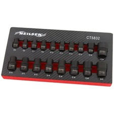 18pc Impact Female E Star Torx Socket Set 3/8" & 1/2" Drive E5 - E24 - 5832