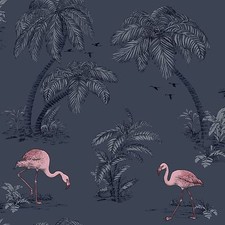 FLAMINGO LAKE WALLPAPER - MIDNIGHT BLUE - HOLDEN 12382