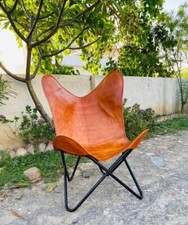 Chair Leather Butterfly Brown