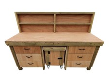 Wooden Workbench With Drawers