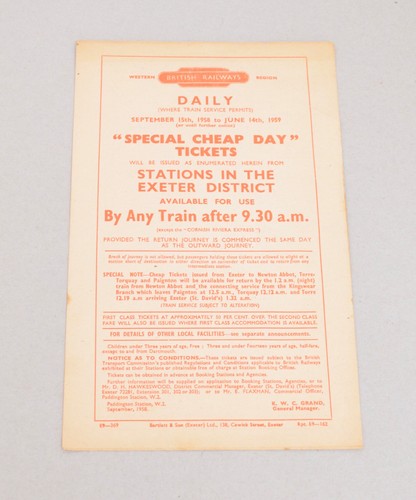 Railway handbill - handbill, (w)