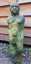 Green Man statue STONE garden ornament Jack in the Green 51cm/20"H + FREE GIFT!
