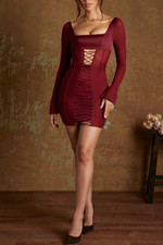 Oh Polly Red Corset Mini Dress