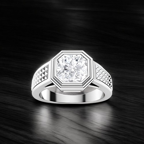 Diamond men ring octagon cut - diamond,