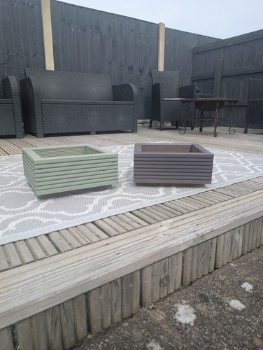 Wooden decking planter - planter, garden