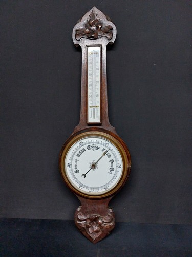 Large antique oak banjo - oak,