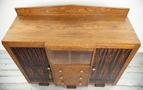 Art deco oak sideboard - art,