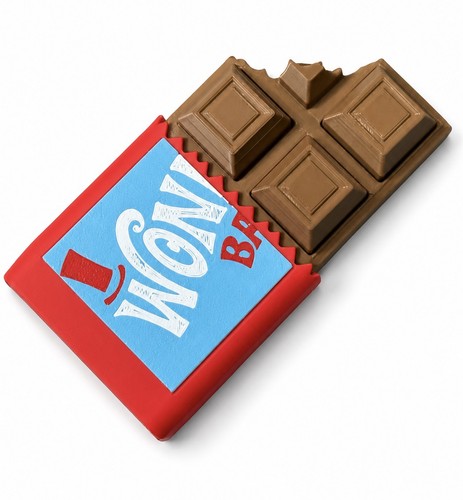 Wonka chocolate bar - bar, printed