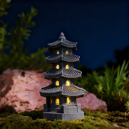 Pagoda sculpture resin solar - pagoda,