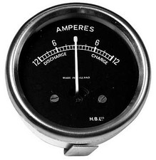 LUCAS STYLE 12V AMMETER BLACK
