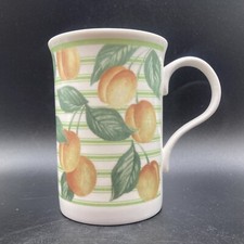 Vintage Crown Trent China Peaches & Leaves fine bone china mug made in England 