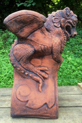 Dragon roof finial half round - finial,