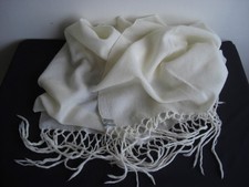 Donegal Design Hand Woven In Ireland Wool Wrap Shawl New Cream