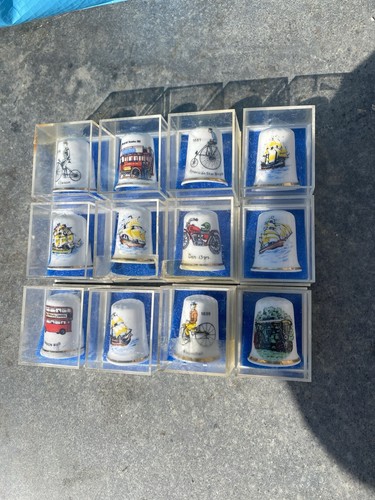 Vintage thimbles x12 cases - x12,