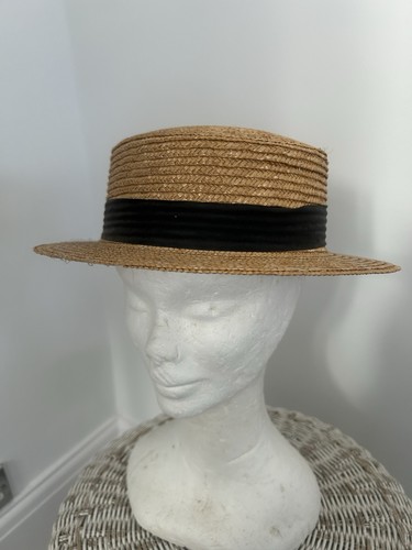 Straw boater hat one size - boater,