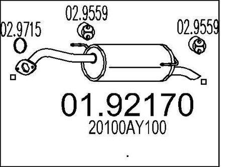 Mts 92170 muffler exhaust - mts,