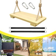 Wood Tree Swing Seat Indoor Outdoor Rope Wooden Swing Set for Children Adult Kit