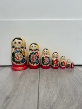 RUSSIAN MATRYOSHKA NESTING DOLLS BABUSHKA SET OF 7 VINTAGE MADE IN RUSSIA