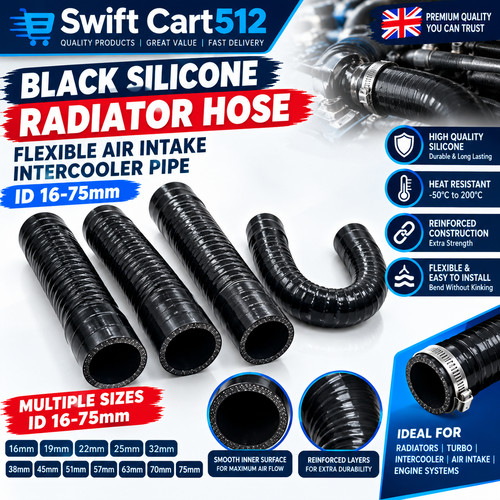 Black silicone radiator - black,