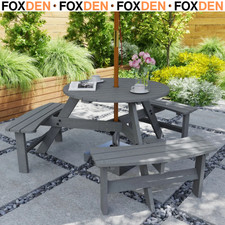 6 Seater Round Wooden Picnic