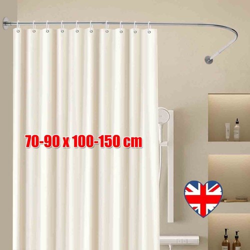 Shaped shower curtain - l, rod