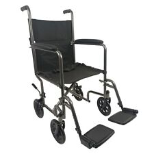 Lightweight folding transit travel wheelchair parking brakes and lapbelt ECTR06