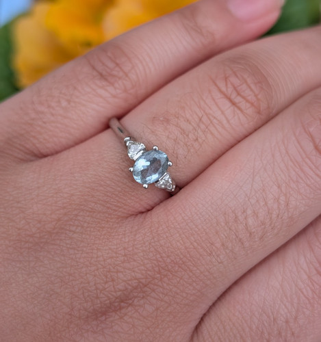 9ct white gold aquamarine - 9ct,