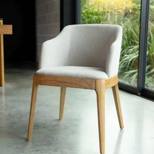 Grey upholstered dining chair - upholstered,