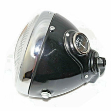 Lucas style Cafe headlight 7" Bullet black vintage headlamp Complete assembly