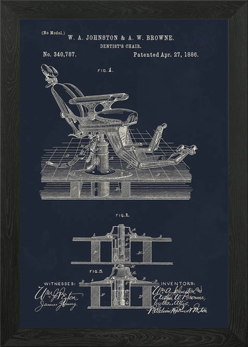 1886 dentist chair framed - 1886,